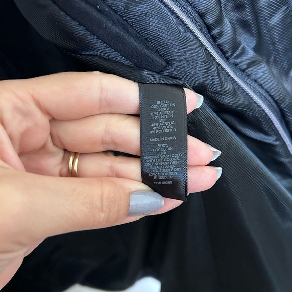 EXPRESS Men’s Heavy Weight Military Style Peacoat Black Jacket Cotton Sz Medium - Picture 9 of 9